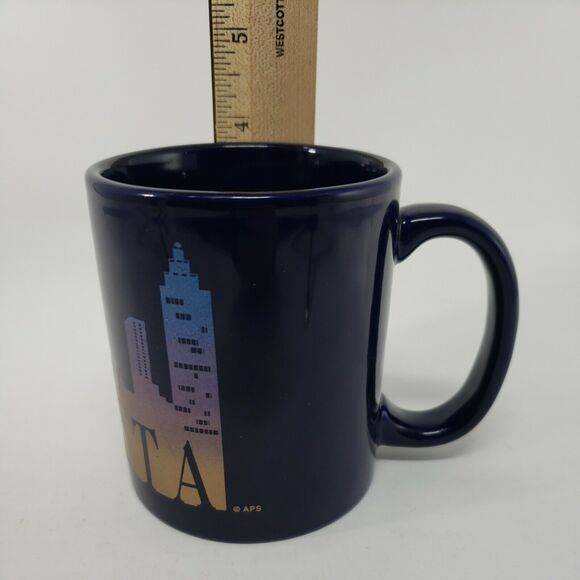 Atlanta Georgia USA Coffee Tea Mug Cup Cityscape Blue Gold with Handle Skyline - Picture 16 of 16